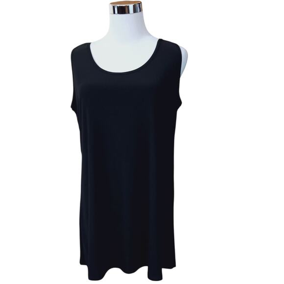 CLARA SUN WOO Sleeveless Black Top Tunic Tank Cami Medium Stretchy Flowy Basic - Picture 1 of 6